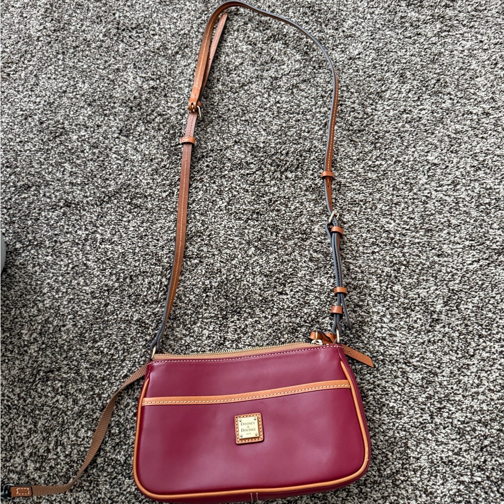 Dooney & Bourke Wine and Tan Crossbody Bag